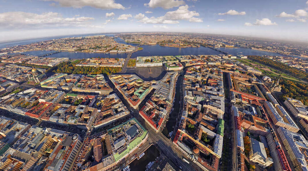 General aerial view of Saint Petersburg, Russia